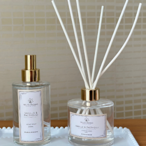 Kit Vanilla & Patchouli – 250ml | Frasco Transp. Redondo