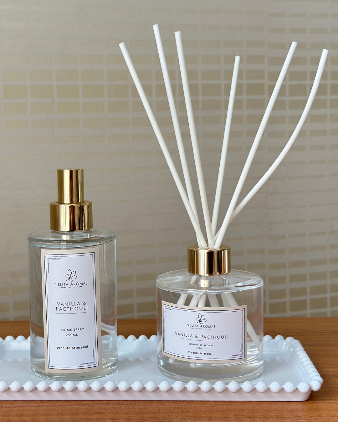 Kit Vanilla & Patchouli – 250ml | Frasco Transp. Redondo