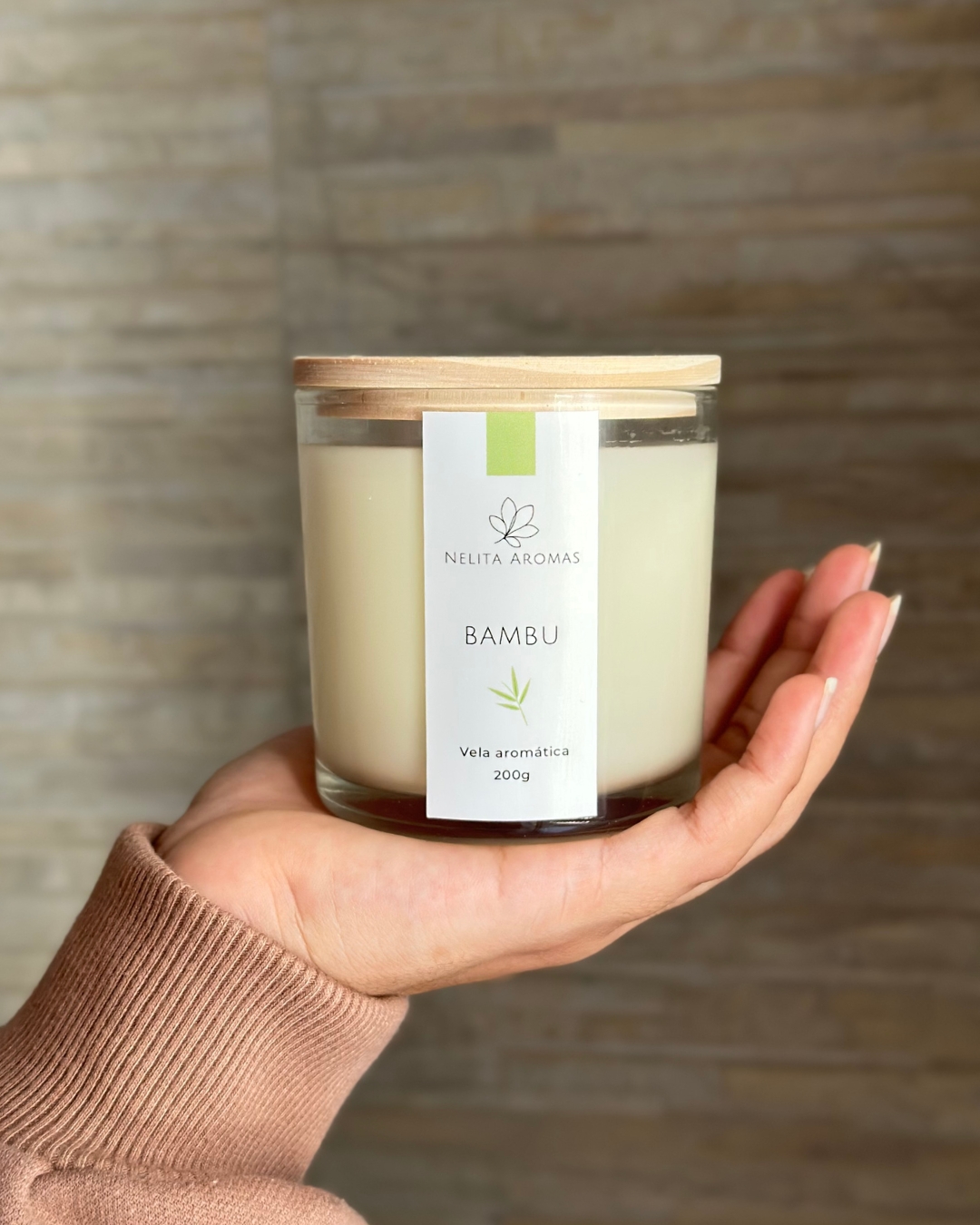 vela aromática bambu