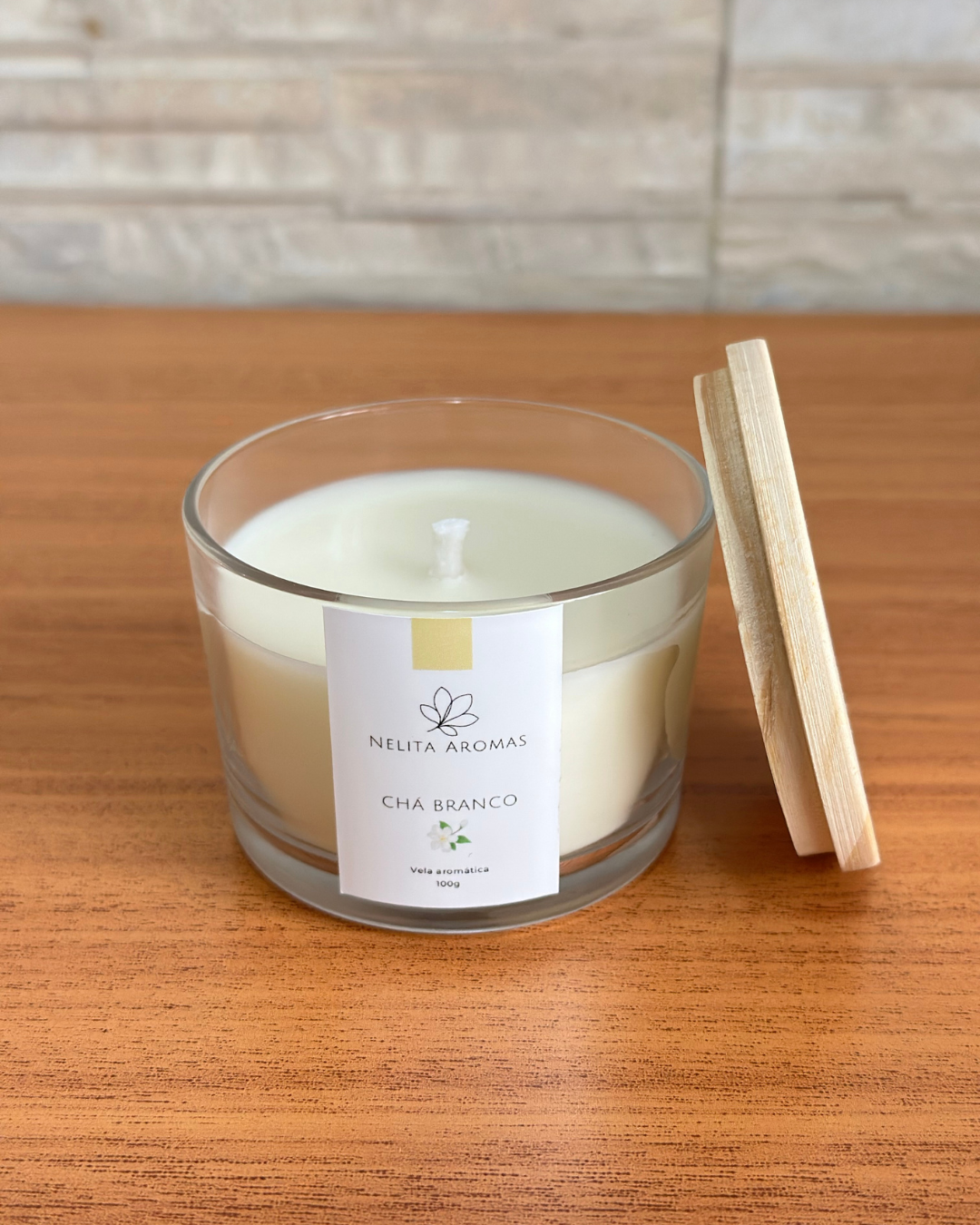vela aromática chá branco vela aromática chá branco