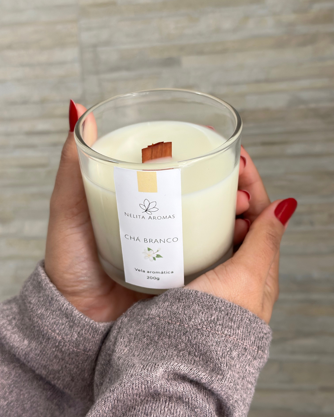 vela aromática chá branco vela aromática chá branco