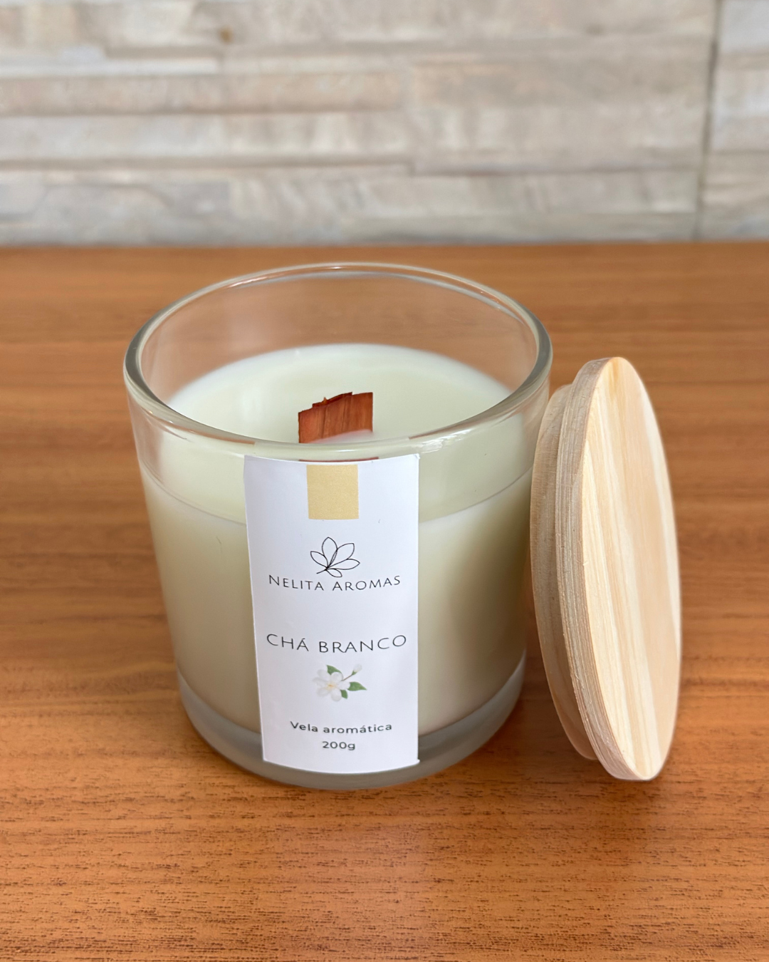 vela aromática chá branco vela aromática chá branco